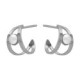 Milan rhodium-plated double hoop earrings with a pealr image