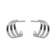 Milan rhodium-plated triple hoop earrings image
