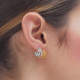 Milan rhodium-plated triple hoop earrings cover