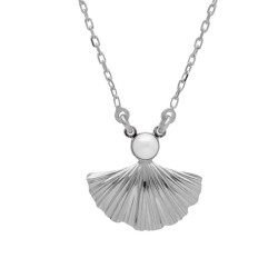 Collar concha con perla elaborado en plata