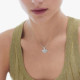 Tokyo rhodium-plated shell shape necklace with a pearl cover