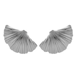 Tokyo rhodium-plated shell shape earrings