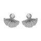 Tokyo rhodium-plated shell shape earrings with a pearl image