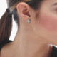 Tokyo rhodium-plated rhombus shape earrings cover