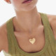 New York gold-plated satin-finish heart shape necklace cover
