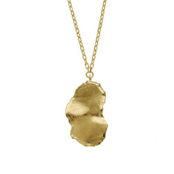 New York gold-plated satin-finish oval shape necklace