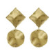 New York gold-plated satin-finish square + circle shape earrings image