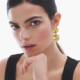 New York gold-plated satin-finish square + circle shape earrings cover