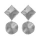 New York rhodium-plated satin-finish square + circle shape earrings image