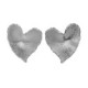 New York rhodium-plated satin-finish heart shape earrings image