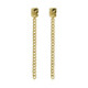 London gold-plated rectangle shape with curb chain earrings image