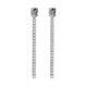 London rhodium-plated rectangle shape with curb chain earrings image