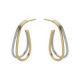 Copenhagen bicolor elongated shape double hoop medium earrings image