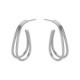 Copenhagen rhodium-plated elongated shape double hoop medium earrings image