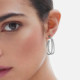 Copenhagen rhodium-plated elongated shape double hoop medium earrings cover