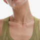 Milan gold-plated waves shape necklace with pearls cover