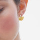 Tokyo gold-plated shell shape earrings with a pearl cover