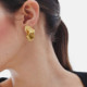 New York gold-plated satin-finish oval shape earrings cover