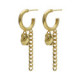 London gold-plated curb chain hoop earrings with rectangle charm image