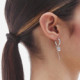 London rhodium-plated curb chain hoop earrings with rectangle charm cover