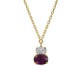 Cinnamon gold-plated short necklace with purple crystal in you&me shape image