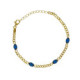 Pulsera ajustable 4 cristales ovales color azul bañada en oro image