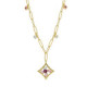 Paris gold-plated Amethyst rhommbus shape necklace image