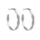 Tokyo rhodium-plated flat waves 30 mm hoop earrings image