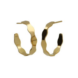 Tokyo gold-plated flat waves 20 mm hoop earrings
