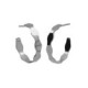 Tokyo rhodium-plated flat waves 20 mm hoop earrings image