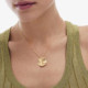 New York gold-plated satin-finish circle shape necklace cover