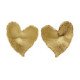 Pendientes corazón textura satinada bañados en oro en oro image
