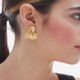 New York gold-plated satin-finish heart shape earrings cover