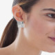 New York rhodium-plated satin-finish square shape earrings cover