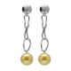 Copenhagen rhodium-plated irregular chain earrings with a sphere image