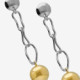 Copenhagen rhodium-plated irregular chain earrings with a sphere cover