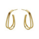 Copenhagen gold-plated elongated shape double hoop medium earrings image