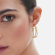 Copenhagen gold-plated elongated shape double hoop medium earrings cover