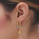 Copenhagen bicolor U shape earrings with 2 spheres cover