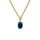 Cinnamon gold-plated short necklace with blue crystal in oval shape