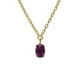 Cinnamon gold-plated short necklace with purple crystal in oval shape image