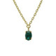 Cinnamon gold-plated short necklace with green crystal in oval shape