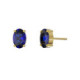 Cinnamon gold-plated stud earrings with blue crystal in oval shape image
