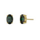 Cinnamon gold-plated stud earrings with green crystal in oval shape image