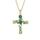Collar cruz Emerald y cristales bañado en oro image