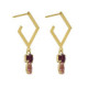 Paris gold-plated Amethyst rhommbus hoop earrings image