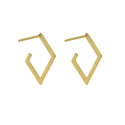 Paris gold-plated rhommbus hoop earrings