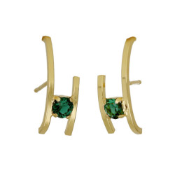 Paris gold-plated Emerald lobe cuff earrings