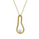 Milan gold-plated irregular oval necklace with a pearl image