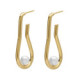 Milan gold-plated irregular hoop earrings with a pearl image